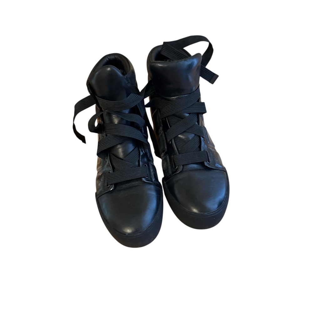 3.1 Phillip Lim Black Leather High Top Fashion Sneakers Designer Shoes - Picture 2 of 8